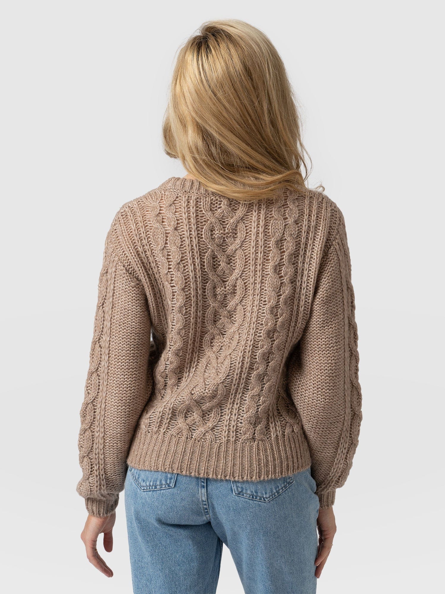 Penny Cable Jumper Beige - Women's Jumpers | Saint + Sofia® EU